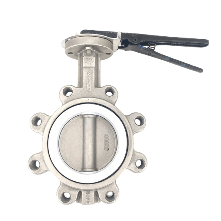 316L हैंडल लुग प्रकार PTFE तितली वाल्व